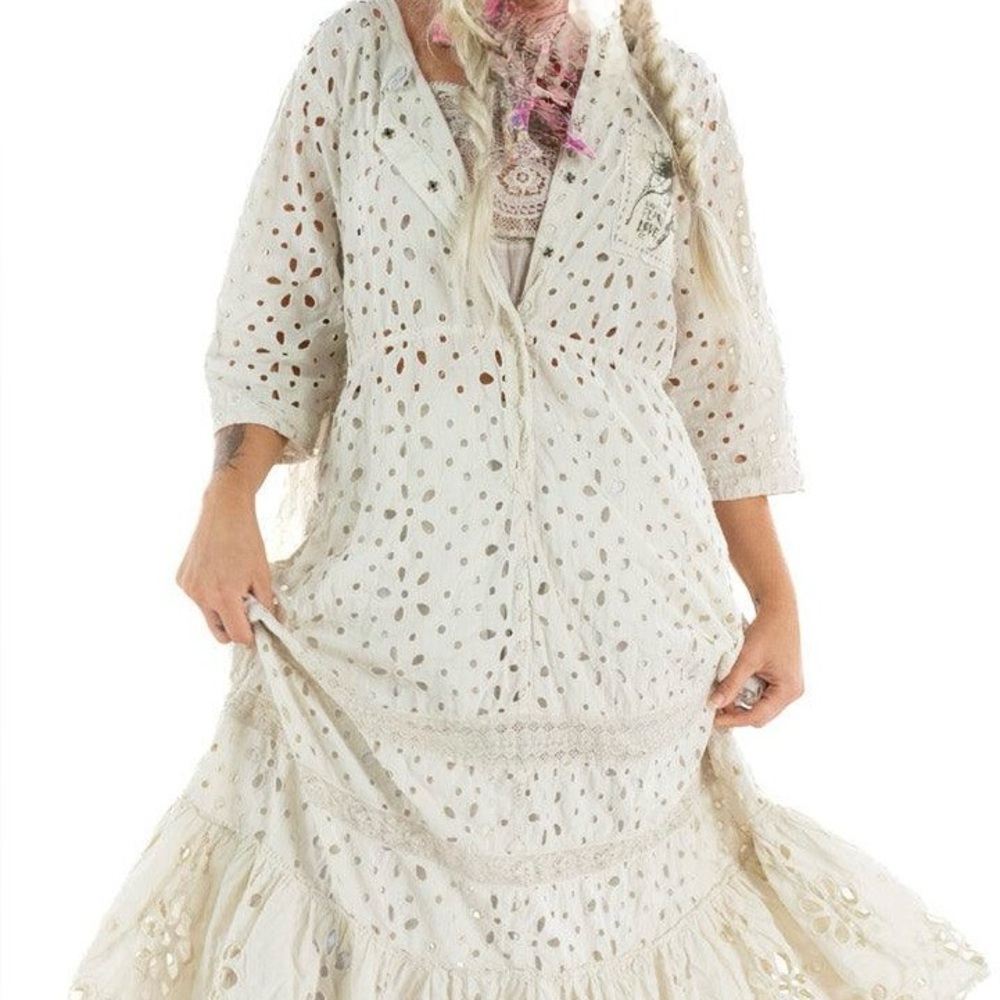 Magnolia Pearl Eyelet Haru dress in Moon